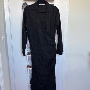 ZARA Black Wrap Dress